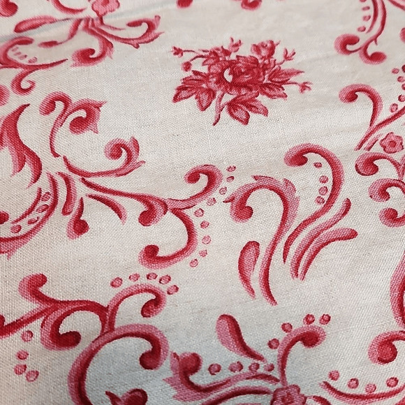 Talbots Vintage Red Scroll Print Irish Linen Casual Pants 12 PETITE (2960) - Picture 3 of 5